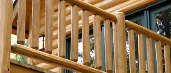 Log Railing - Log Home Railing
